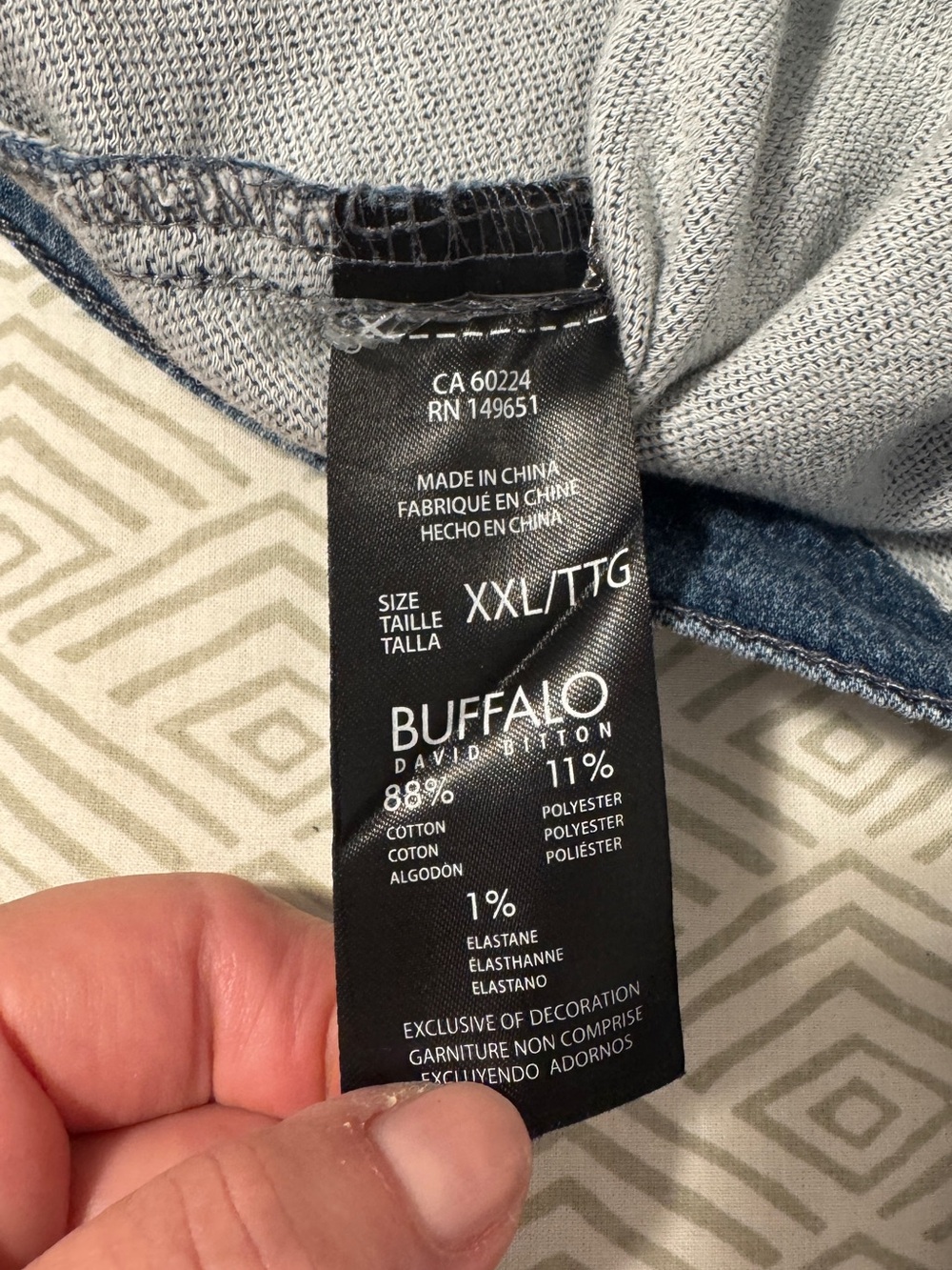 Buffalo David Bitton White and Blue French terri Denim Jacket Duo - Picture 7 of 8